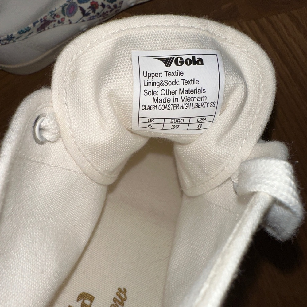 NWOT J. Crew x Gola for J. Crew Coaster High Top Sneakers Liberty floral - Picture 9 of 10